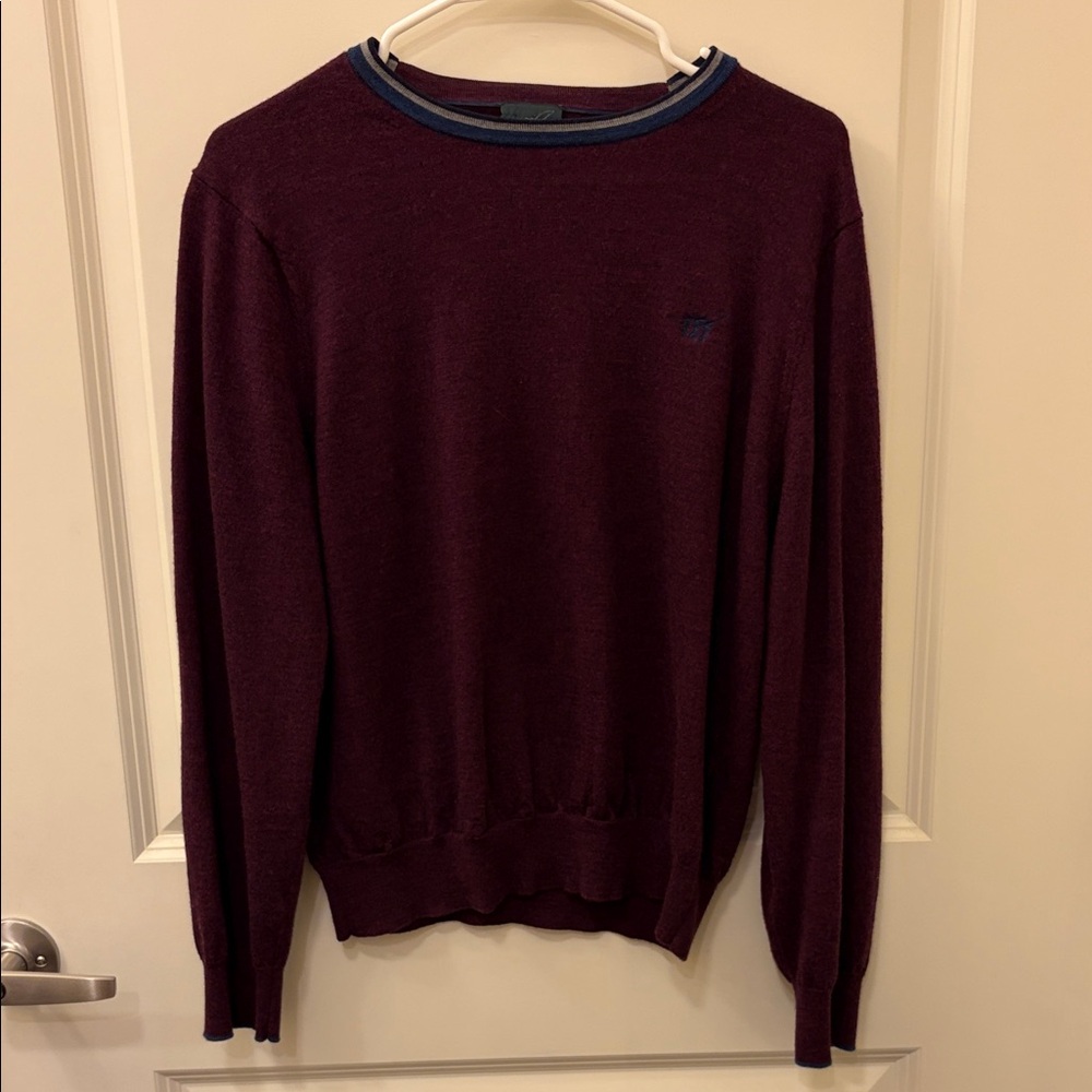 Henry Cotton's Deep Burgundy Crewneck Sweater